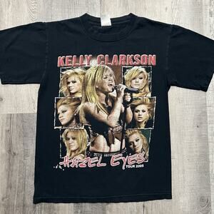 Vintage Kelly Clarkson Tour T Shirt Size Small 2005 Hazel Eyes Double Sided Y2K